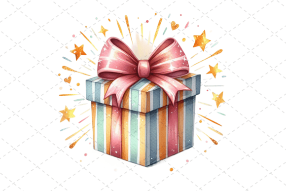 Download Gift Box Watercolor Clipart with Ribbons - Gift Collection