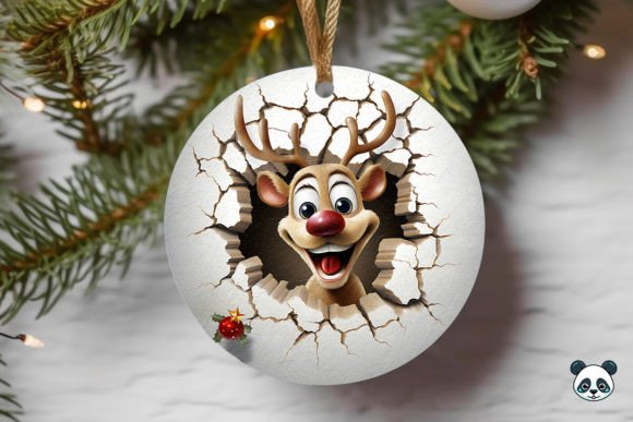 Download Cute Reindeer 3D Christmas Ornament - Reindeer Collection
