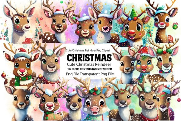 Download Cute Christmas Reindeer Bundle - Reindeer Collection