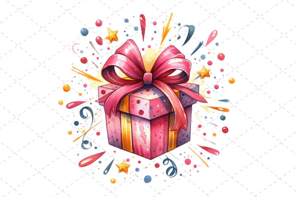 Download Gift Box Watercolor Clipart with Ribbons - Gift Collection
