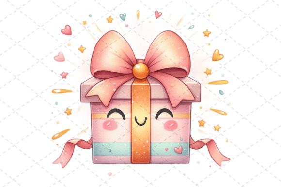 Download Gift Box Watercolor Clipart with Ribbons - Gift Collection