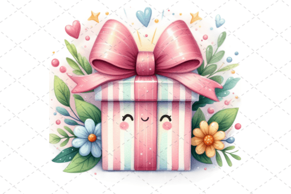 Download Gift Box Watercolor Clipart with Ribbons - Gift Collection