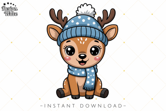 Download Cute Winter Baby Reindeer PNG - Reindeer Collection