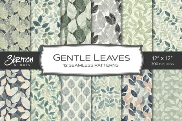 Download Gentle Leaves Seamless Patterns - Leaves Collection