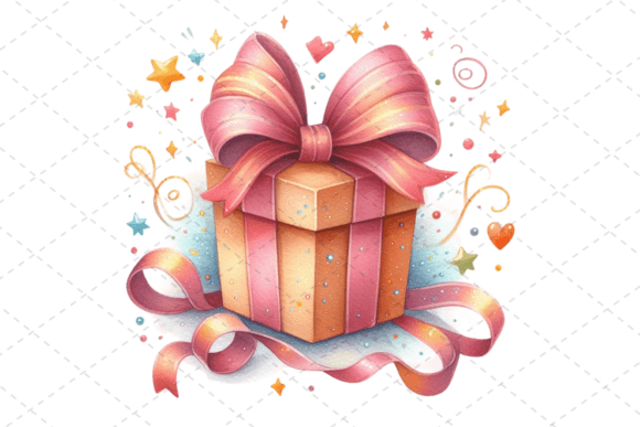 Download Gift Box Watercolor Clipart with Ribbons - Gift Collection