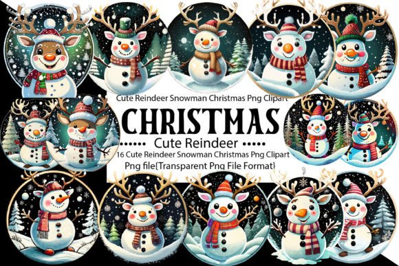 Download Cute Reindeer Snowman Bundle - Reindeer Collection