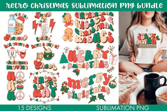Download Retro Christmas Bundle PNG Sublimation - Christmas bundle png Collection